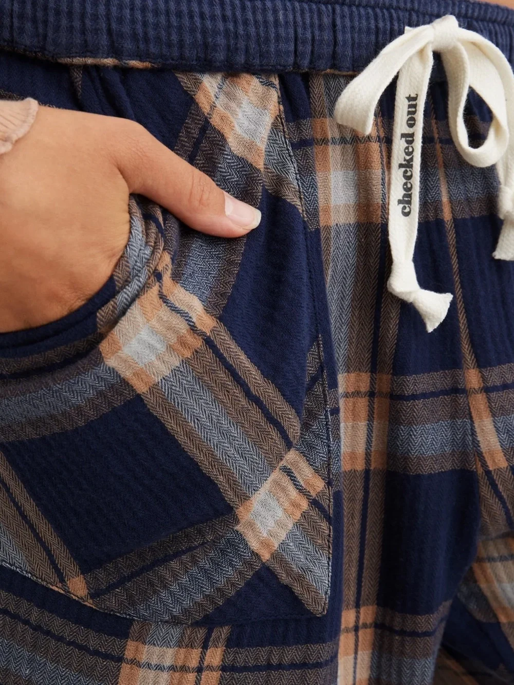 Aerie Soft Gauze Plaid Pajama Joggers